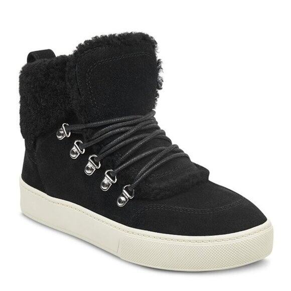 MARC FISHER SANA FAUX SHEARLING HIGH TOP SNEAKERS SIZE 7 - Picture 1 of 16